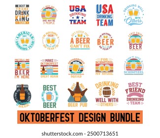 Oktoberfest typography vintage design design bundle