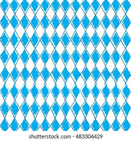 Oktoberfest vector background with blue and white rhombus