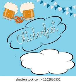 Oktoberfest vector background design.  Party or event headline template with text.