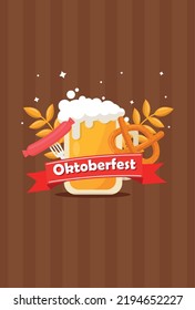 Oktoberfest vectorial tarjeta de vacaciones festival internacional de cerveza alemana en munich