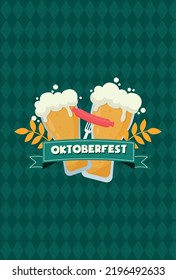 Oktoberfest vector holiday card international german beer festival in munich