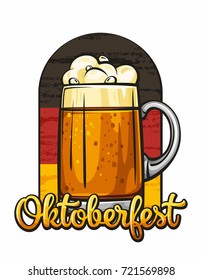 Oktoberfest Vector Illustration Beer Mug Calligraphy Stock Vector ...