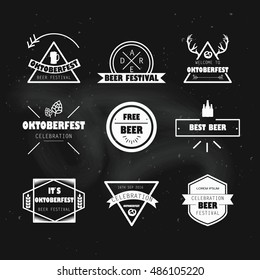 Oktoberfest. Vector illustration, eps10. Oktoberfest illustration celebrations hipster style labels. Vector illustration of Oktoberfest logo.