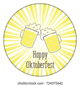 Oktoberfest vector illustration with fresh lager beer. Celebration banner for traditional German beer festival.
