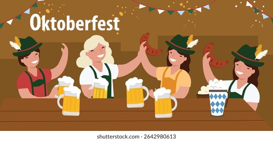 Modelos de ilustração vetorial do Oktoberfest - Pôsteres e faixas