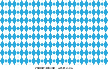 Oktoberfest vector pattern. Abstract geometric seamless texture. Germany's Octoberfest festival ornament. Modern blue and white flag. Traditional tartan background pattern with small rhombuses grid