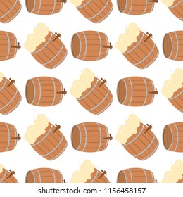 Oktoberfest vector seamless pattern alcohol party background design. October fest beer festival holiday repeating print. Greeting traditional bavarian german decoration.