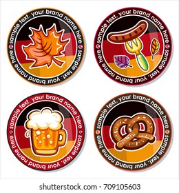 Oktoberfest vector set of drink coasters.