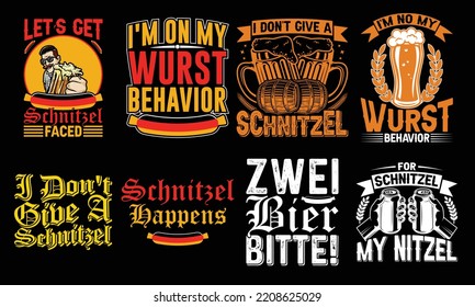 Oktoberfest  Vector t-shirt design Bundle, Hand drawn  illustration, 
typography Drinking festival Craft print stamp graphic design,SVG Quotes  Beer,