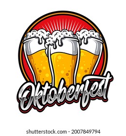 Oktoberfest Vintage Badge Logo Template