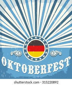 Oktoberfest vintage celebration poster design - Vector old paper illustration