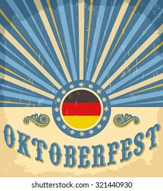 Oktoberfest vintage celebration poster design - Vector old paper illustration