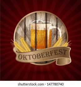 Oktoberfest vintage design, Vector illustration.