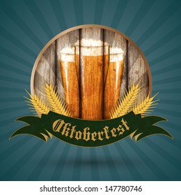 Oktoberfest vintage design, Vector illustration.