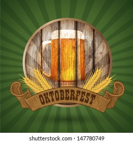 Oktoberfest vintage design, Vector illustration.