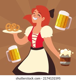 oktoberfest waitress and food design