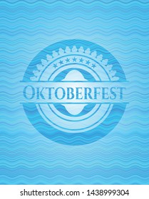 Oktoberfest water representation style badge. Vector Illustration. Detailed.