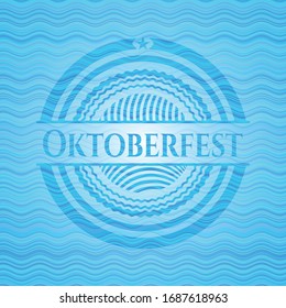 Oktoberfest water wave concept style badge. Vector Illustration. Detailed.