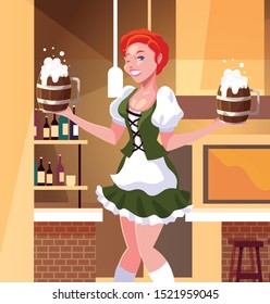 Oktoberfest woman design, Germany festival celebration europe landmark munich culture and party theme Vector illustration