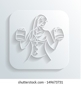 Oktoberfest woman icon vector