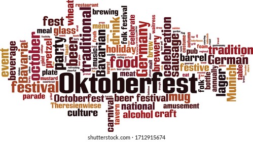 Oktoberfest word cloud concept. Collage made of words about Oktoberfest. Vector illustration