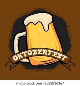 Oktoberfest é o maior Volksfest do mundo e realizado anualmente em Munique, de meados ou final de setembro até o primeiro domingo de outubro. Vetor Oktoberfest.