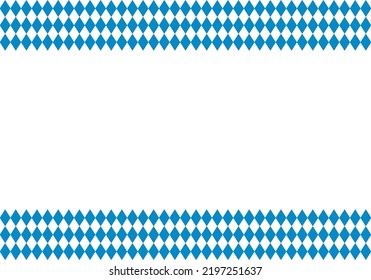 Oktoberfest's background with blue-white checkered pattern, banner