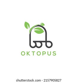 Logo und Symbol auf Oktopus in Form