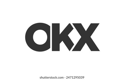 OKX Logo Design Vorlage mit kräftigem und modernem Fettdruck. Einfache und minimale Typografie auf Basis des Logos für die Vektorgrafik. Trendige Firmenidentität ideal für Unternehmen brande Präsenz.
