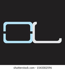 OL Abstrac logo vector Monogram isolated on black background