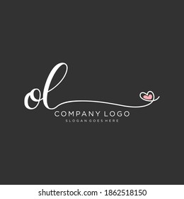 OL Beauty vector initial logo, handwriting logo of initial signature, wedding, fashion, jewelry, boutique, floral and botanical with creative template for any company or business.