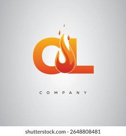 OL Creative Fire Letter Logo Design