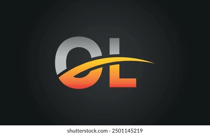 OL creative and modern letter logo design. OL logo design vector in black background.