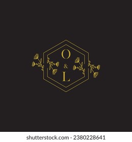 OL elegant wedding initial logo in high quality professional design that will print well across any print media