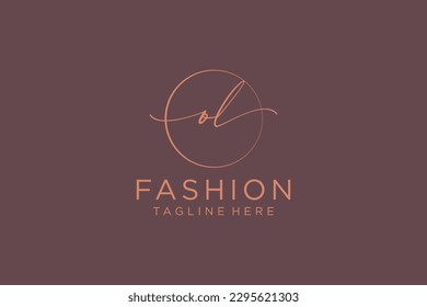 OL Feminine logo beauty monogram and elegant logo design, handwriting logo of initial signature, wedding, fashion, floral and botanical with creative template.