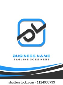 OL initial box letter logo template vector