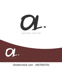 OL Initial handwriting or handwritten logo for identity. Logo with signature and hand drawn style.