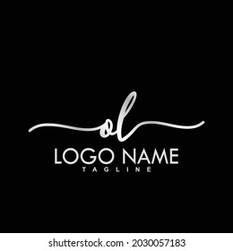 OL Initial Handwriting Logo Design Vector