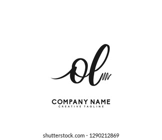 OL Initial Handwriting Logo Template Vector