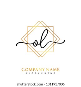 OL Initial Handwriting logo template vector