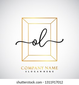 OL Initial Handwriting logo template vector