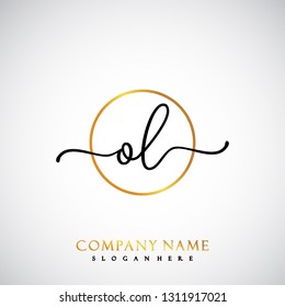 OL Initial Handwriting logo template vector