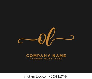 OL Initial Handwriting Logo Vector