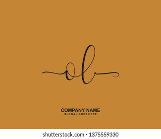 OL Initial handwriting logo vector