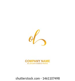 OL Initial handwriting logo vector