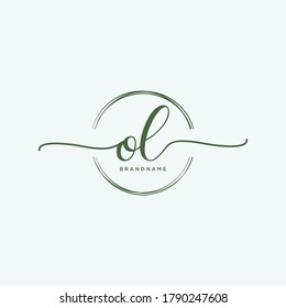 OL Initial handwriting logo vector