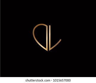 OL initial heart shape gold colored logo