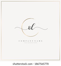 OL Initial Letter handwriting logo hand drawn template vector, logo for beauty, cosmetics, wedding, fashion and business