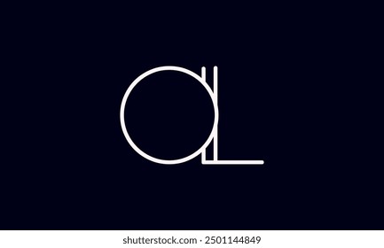 OL initial letter logo design. OL logo design vector in black background.