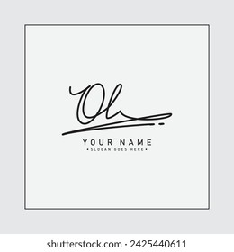 OL Initial Letter Signature Logo Template - Handwritten Vector Logo Template